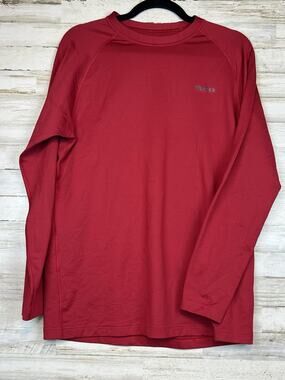 Reebok PlayDry Red Long Sleeve Performance Shirt Men’s Size L Moisture Wicking